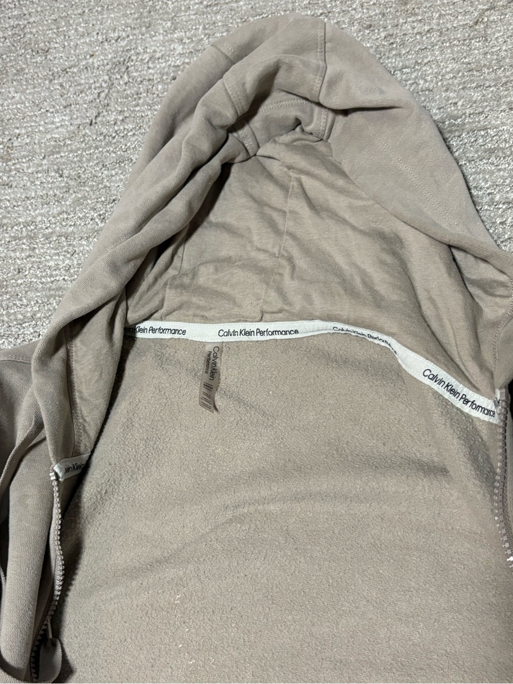 Calvin Klein Taupe Zip Hoodie & Logo Joggers Set - Picture 9 of 10